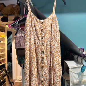 Aeropostale Orange and White Floral Dress